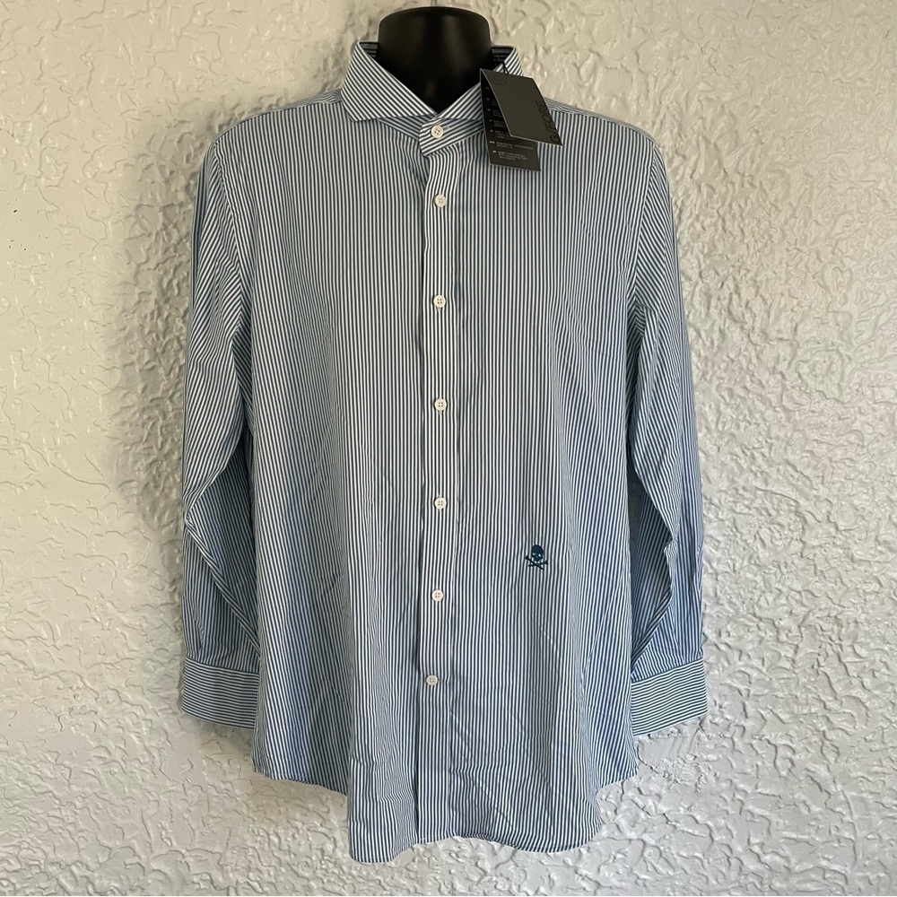 NWT G/FORE Striped Skull Button Down Shirt Large - Picture 2 of 9